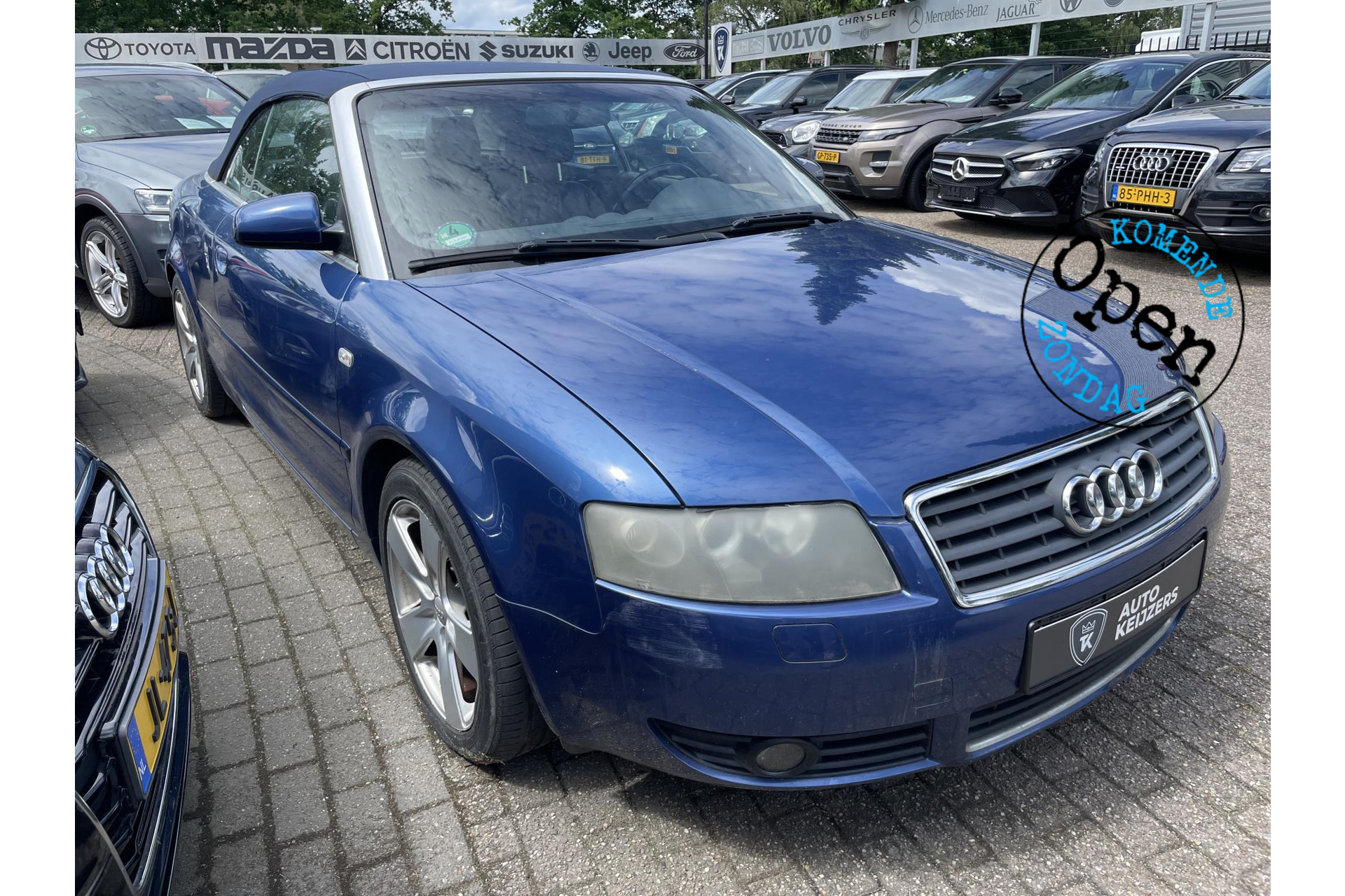 Audi A4 Cabriolet 2.4 V6 2004 Caribischblauw (p); blauwe kap 1